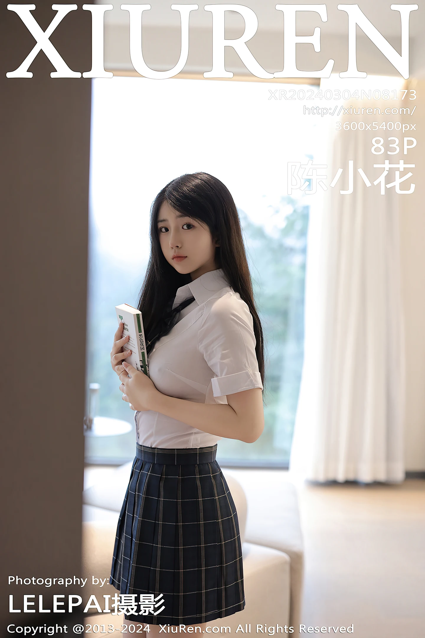 [XiuRen秀人网]VOL.8173 模特陈小花性感白衬衫配黑色格子短裙秀曼妙身姿迷人诱惑写真83P-秀人网官方网站